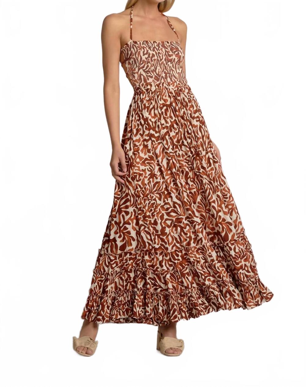 NEW ELAN coraline maxi dress in cayenne coralina